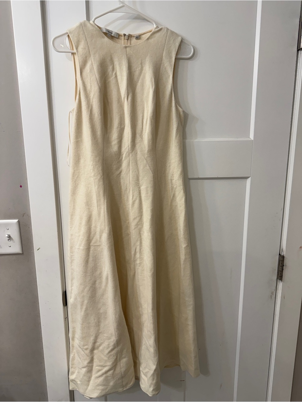 Vince Cream Sleeveless A-Line Midi Dress Size 4